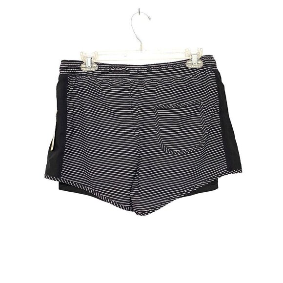 Tangerine Black & White Striped Shorts Elastic Waist Women’s Size Medium NWT - Picture 3 of 11